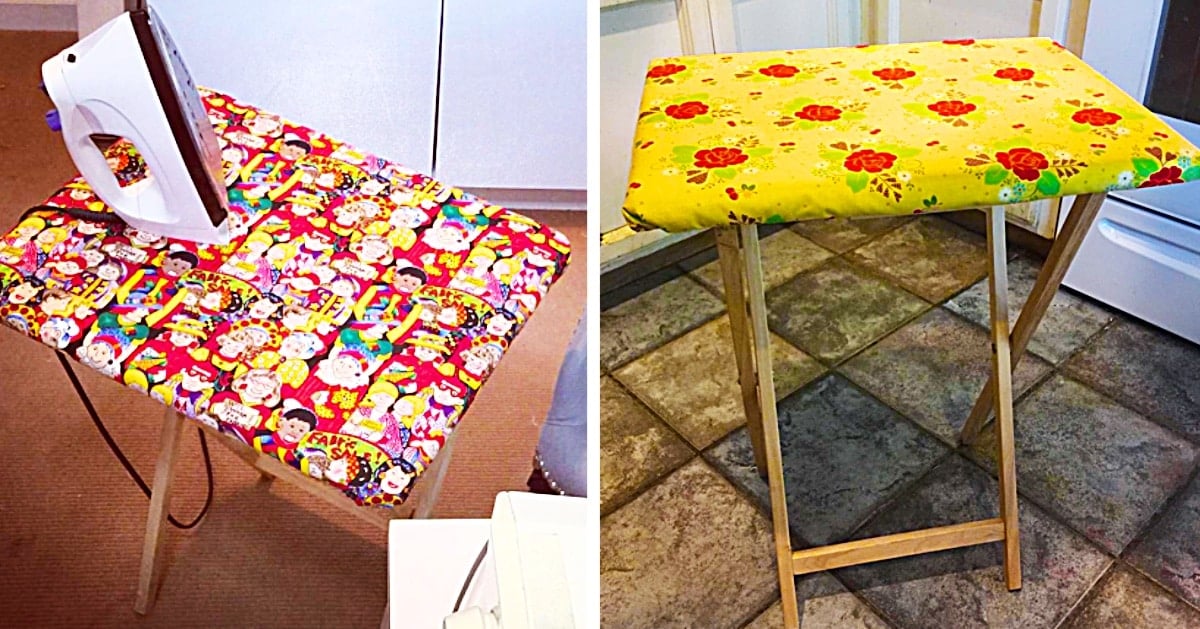 Turn a TV Tray Into An Ironing Board With Free Pattern | DIY Joy Projects and Crafts Ideas