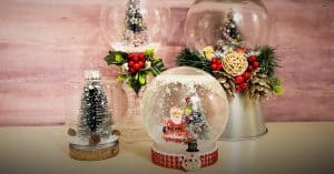 4 Dollar Tree DIY Christmas Snow Globes