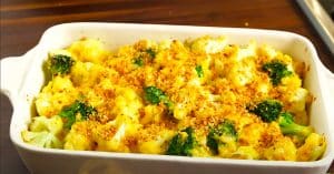 Cheesy Cauliflower and Broccoli Casserole Recipe