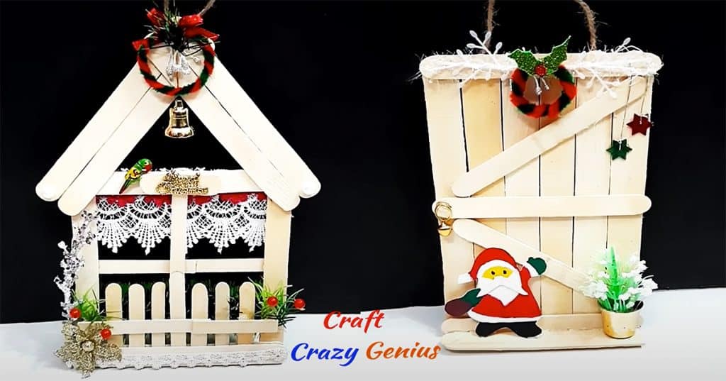 DIY Christmas Ornaments Using Popsicle Sticks - Christmas Crafts - Economical Christmas Craft Idea - Christmas Tree Decor