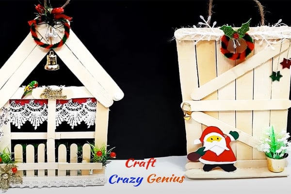 DIY Christmas Ornaments Using Popsicle Sticks - Christmas Crafts - Economical Christmas Craft Idea - Christmas Tree Decor