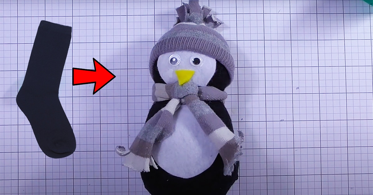 DIY No Sew Sock Penguin