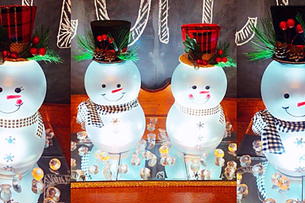 How To Make A Dollar Tree Snowman - DIY Christmas Decor - DIY Easy Decorations