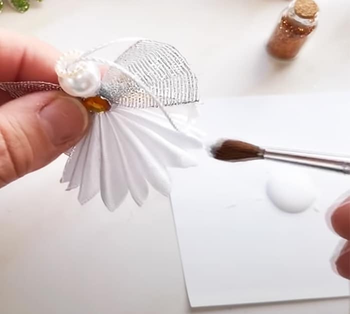 Handmade Angel Decoration - DIY Satin Ribbon Angel - DIY Christmas Angel in Glitter Dress