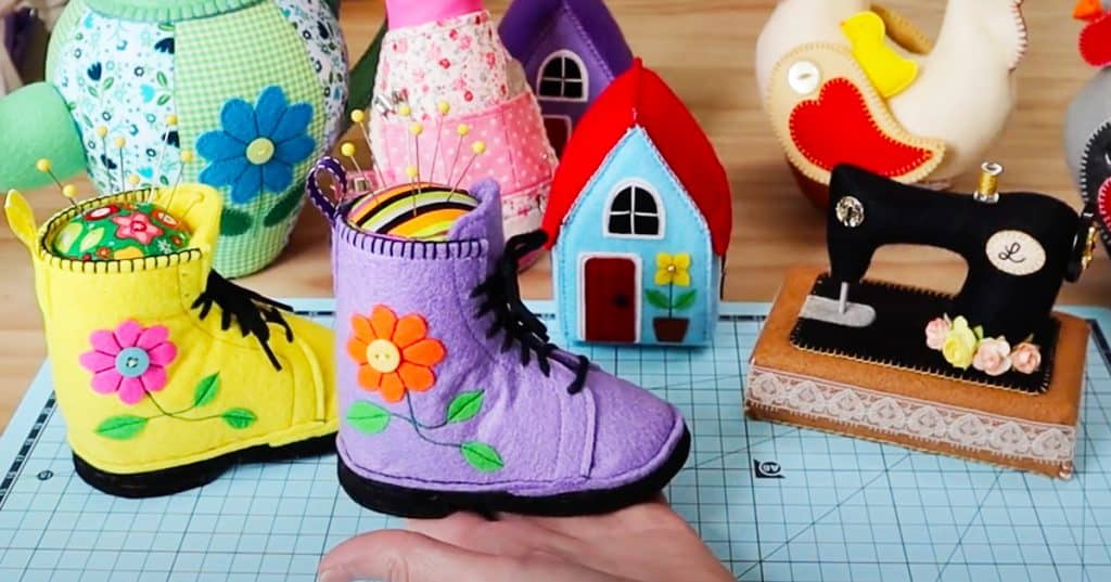 How To Sew A Boot Pincushion - DIY pin cushions - DIY Sewing