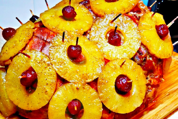 Pineapple Ham Recipe - Thanksgiving Ham Recipe - Pineapples and Cherry Ham Recipe