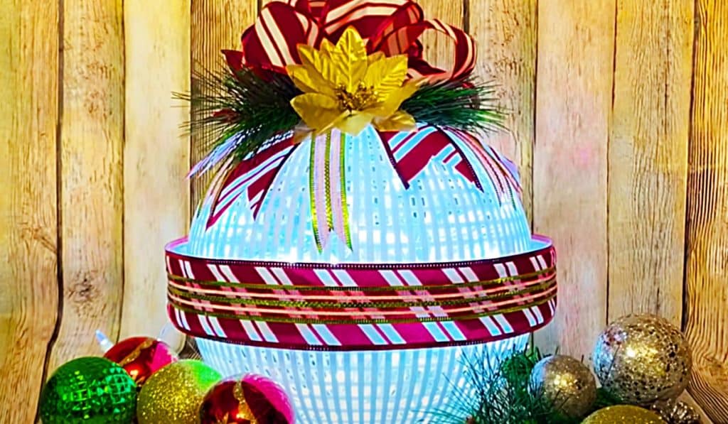 Dollar Tree Colander Ornament - Christmas Lighting Idea - Christmas Decor