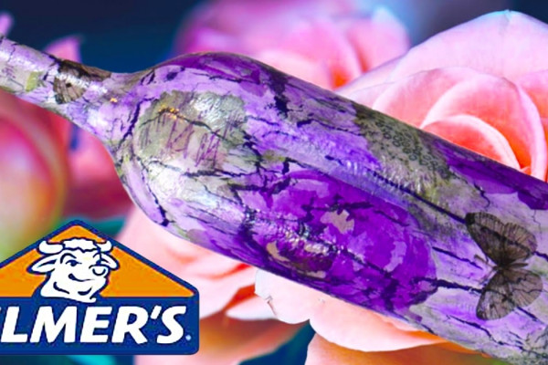 How To Make A DIY Crackle Bottle - Easy Glue Project - Decorative Recycled Bottle Ideas