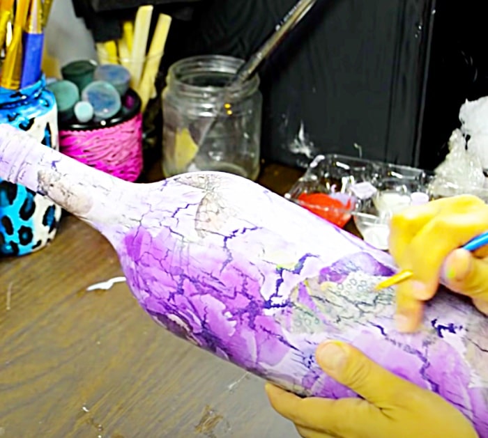 How To Make A DIY Crackle Bottle - Easy Glue Project - Decorative Recycled Bottle Ideas
