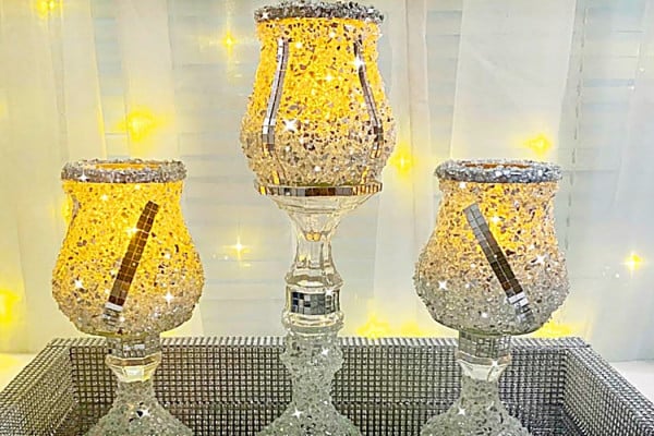 How To Make Dollar Tree Glam Candle Holders - Crystal Candle Holders - Dollar Tree Home Decor