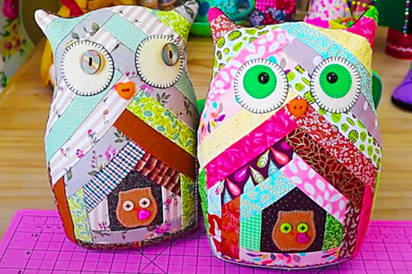 DIY Patchwork Owl - DIY Owl Project - Homemade stuffed Animal Ideas
