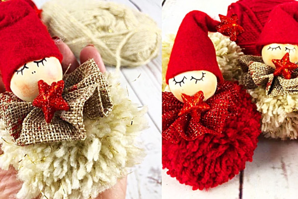 How To Make A Pom Pom Angel - Pom Pom Ideas - DIY Christmas Decorations