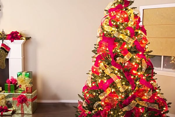 How To Put Ribbon On A Tree - Easy DIY Tree Decor - How To Decorate A Christmas Tree With Ribbon