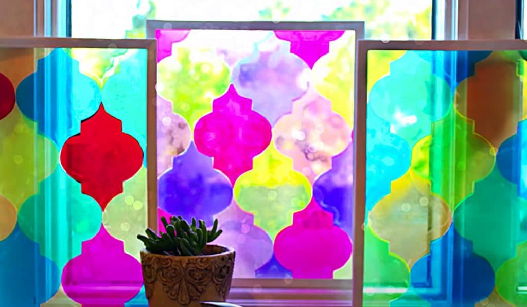 DIY Faux Stained Glass - Plastic Folder DIY Project - Easy Stained Glass Idea