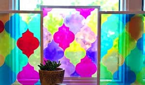 DIY Faux Stained Glass From Plastic Folders