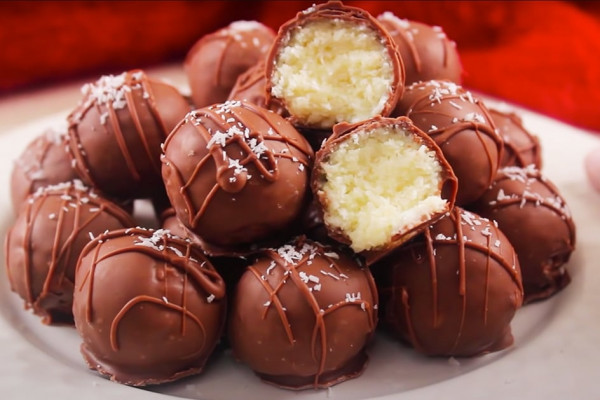 3-Ingredient Bounty Balls Recipe - Chocolate Coconut Ball Recipes - 3 Ingredient Recipes