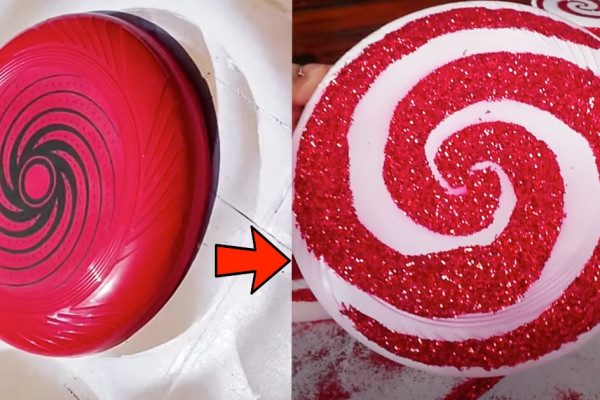 DIY Dollar Tree frisbees | Peppermint Decor | Giant Christmas Peppermint ornaments | Cheap Decor