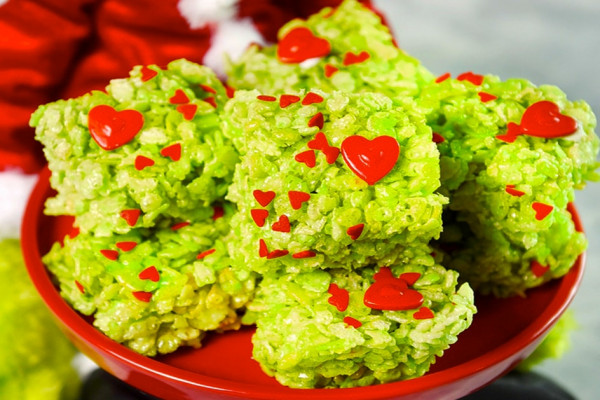 Grinch Rice Krispies Treat Recipe - Rice Krispies Treat Recipe - Christmas Baking