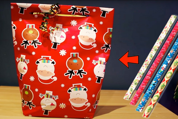 How To Make A Gift Bag Using Wrapping Paper - DIY Wrapping Paper - DIY Gift Bag