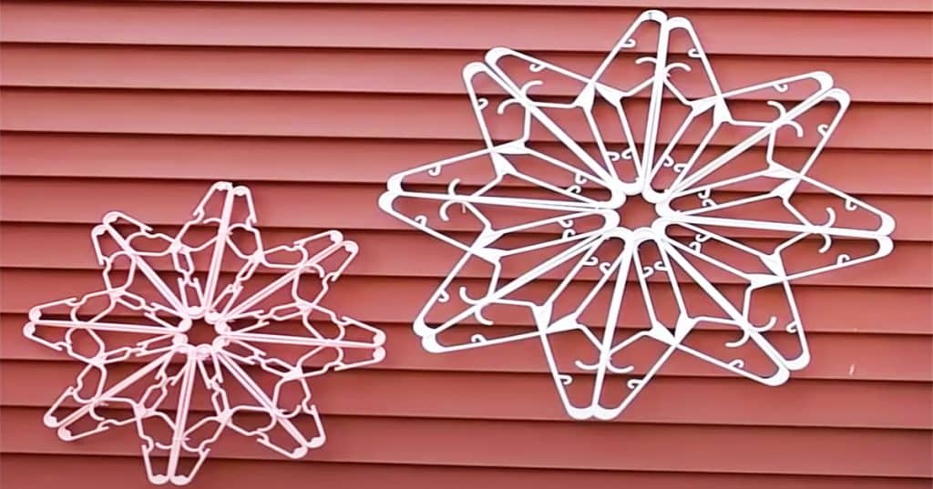 How To Make A Snowflake Using Plastic Hangers - DIY Snowflake - Plastic Hanger Snowflake