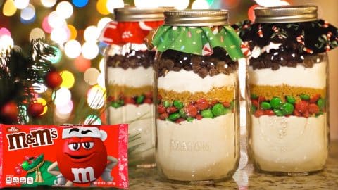 Mason Jar M&M Cookie Mix Recipe Gift Idea | DIY Joy Projects and Crafts Ideas