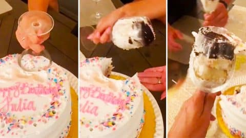 Viral Cake Cutting Hack Using Wine Glasses | DIY Joy Projects and Crafts Ideas