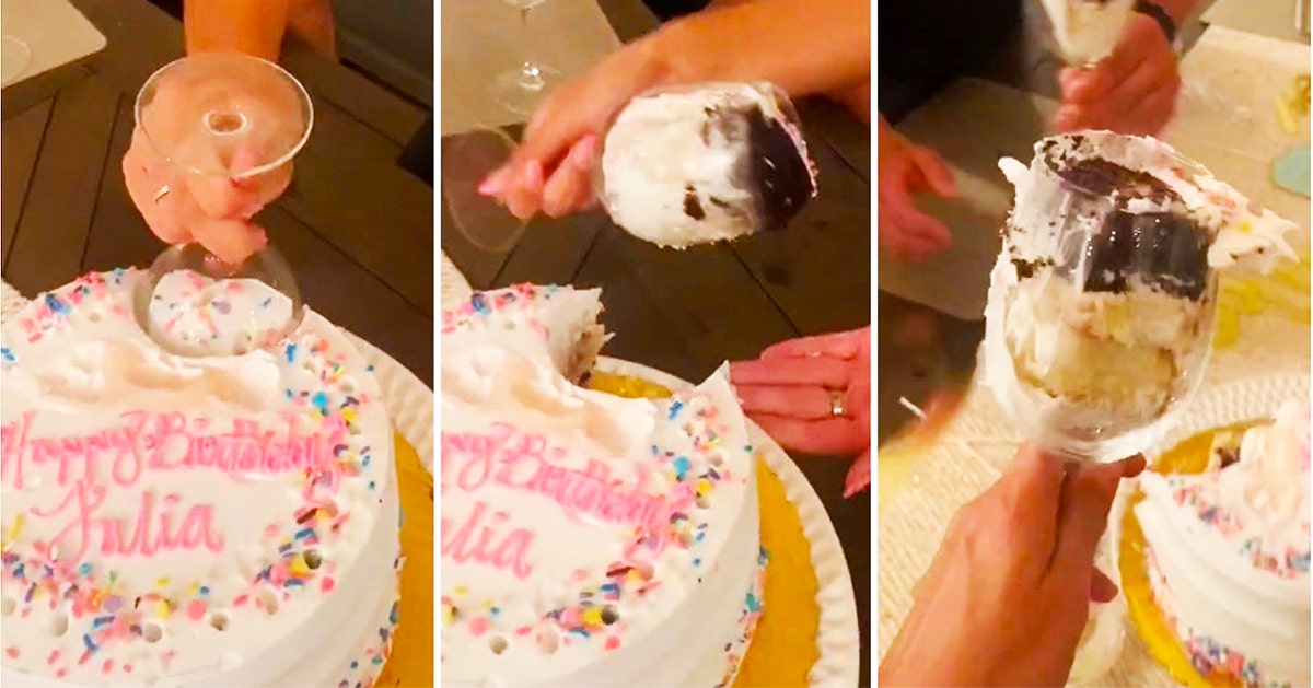 Viral Cake Cutting Hack Using Wine Glasses | DIY Joy Projects and Crafts Ideas