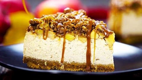 Caramel Apple Crisp Cheesecake Recipe | DIY Joy Projects and Crafts Ideas