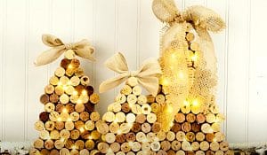 DIY Lighted Cork Christmas Tree