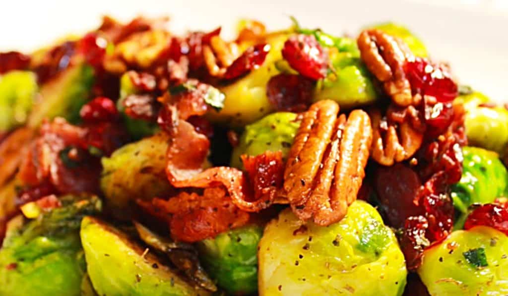 Bacon Cranberry Pecan Brussel Sprout Recipe - How To Cook Brussel Sprouts - Brussel Sprouts Recipe