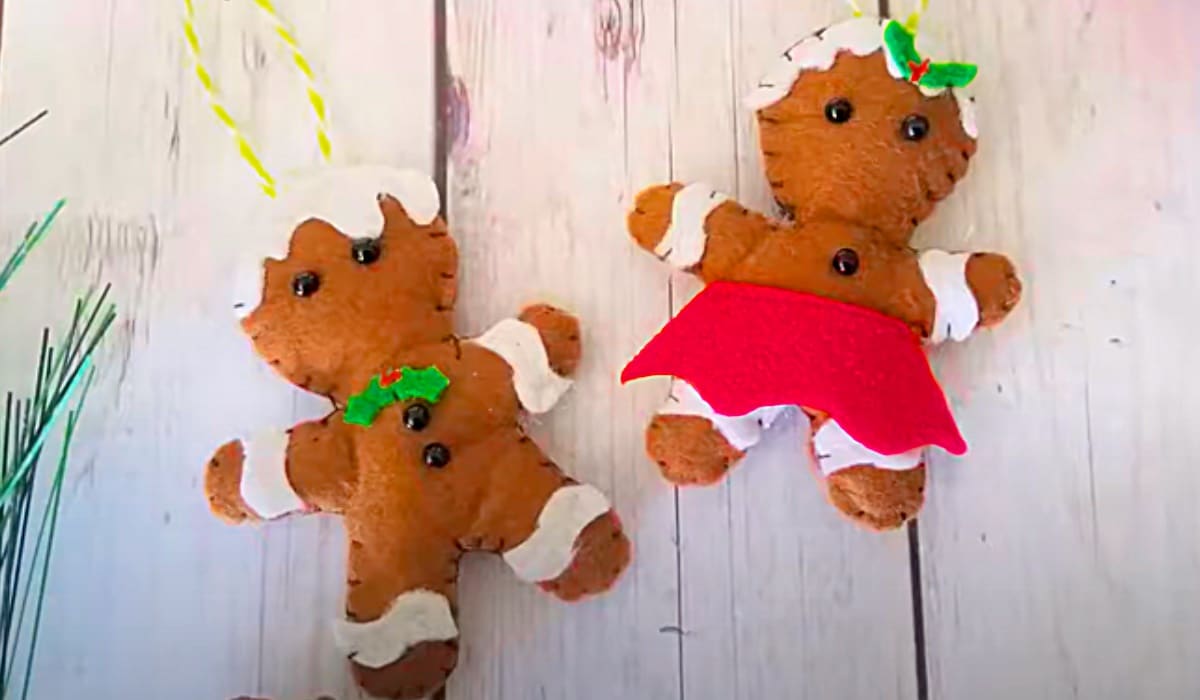 DIY Felt Gingerbread People Ornament | DIY Joy Projects and Crafts Ideas