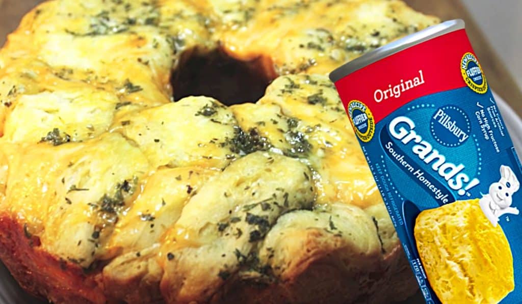 Canned Biscuit Garlic Cheesy Monkey Bread Recipe - Easy Homemade Bread Recipe - Baking Ideas