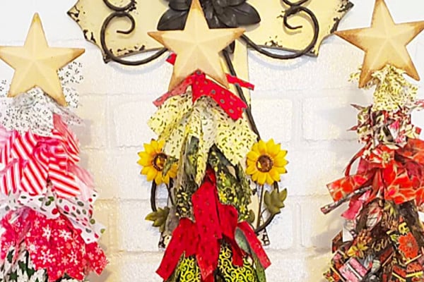 How To make A Rag Christmas Tree - DIY Christmas decor Dollar tree DIY Holiday Decor