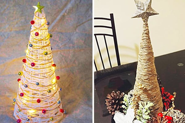 How To Make A Farmhouse Twine Tree - Easy DIY Christmas Decor - Dollar Tree Holiday DIY