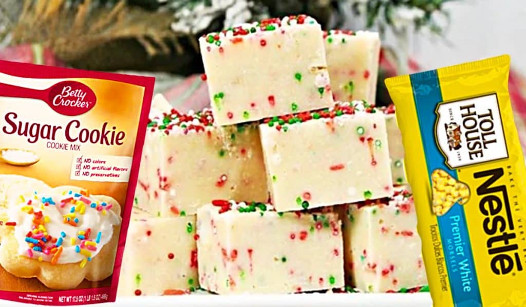 Sugar Cookie Christmas Fudge Recipe - How To Make White Chocolate Fudge - Holiday Baking Ideas