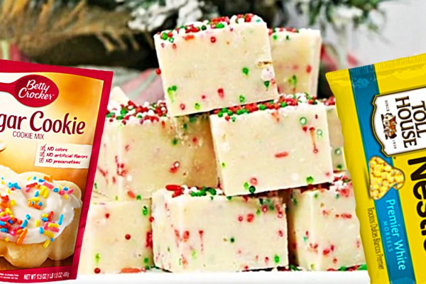 Sugar Cookie Christmas Fudge Recipe - How To Make White Chocolate Fudge - Holiday Baking Ideas