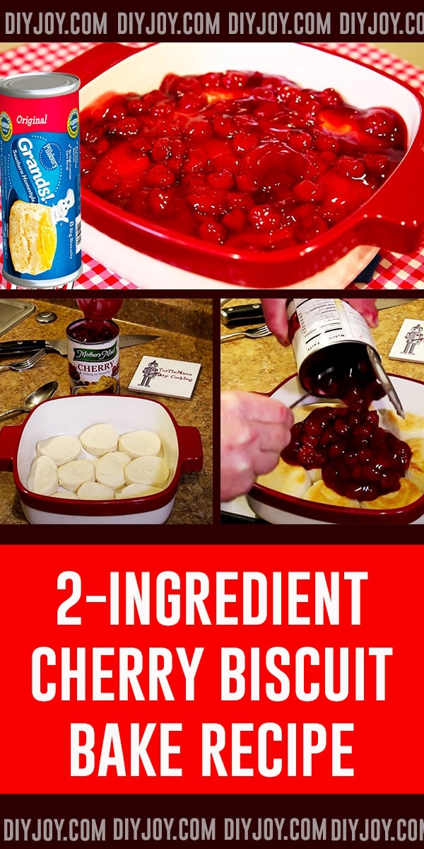 2-Ingredient Cherry Biscuit Bake Recipe - 2 Ingredient Recipes - Canned Biscuit Recipes