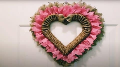 DIY Dollar Tree Farmhouse Heart Wreath | DIY Joy Projects and Crafts Ideas