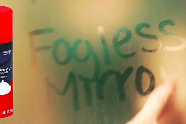 How To Prevent Bathroom Mirror From Fogging - Use Shaving Cream To DeFog Mirrors