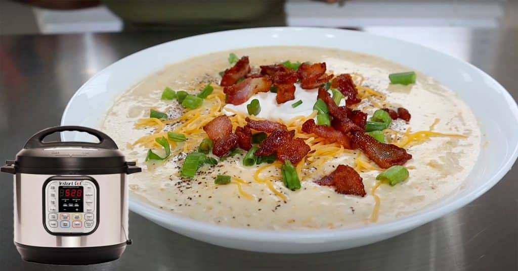 Instant Pot Loaded Cauliflower Soup - Soup Recipes - Keto Recipes