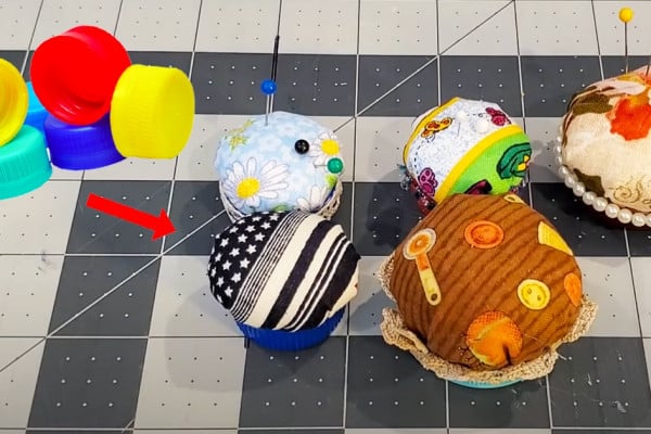 No Sew DIY Bottle Cap Pin Cushion - DIY Pin Cushion - No Sewing Machine Required
