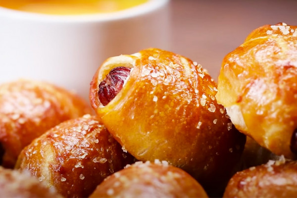 Pigs In A Pretzel Blanket Recipe - Easy Cocktail Sausage Recipes
