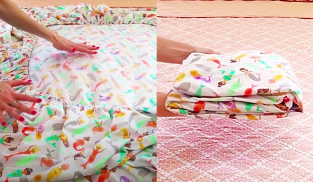 How To Fold A Fitted Sheet - Easy Folding Hacks - Sheet Folding Ideas