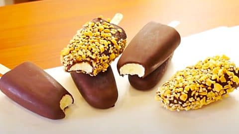 3-Ingredient Chocolate-Covered Ice Cream Bars Recipe | DIY Joy Projects and Crafts Ideas