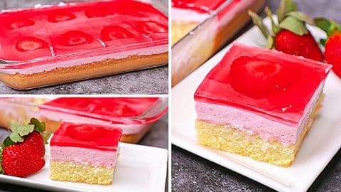 No-Bake Strawberry Jello Mousse Cake Recipe | DIY Joy Projects and Crafts Ideas
