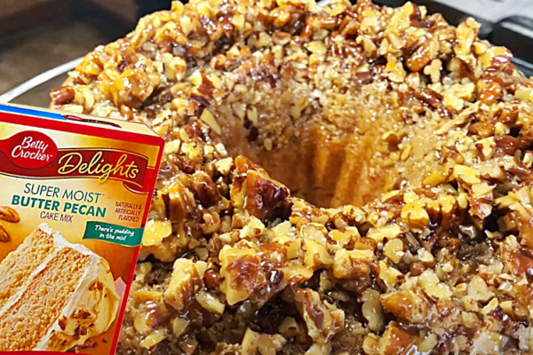 Butter Pecan Upside Down Cake Recipe - How To Make A Box Cake Better - Easy Bundt Cake Recipe