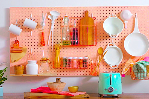 DIY Kitchen Pegboard Storage - Easy DIY Ideas - Storage Unit Ideas