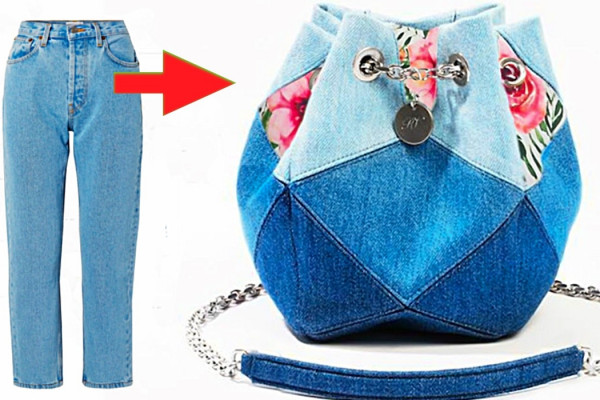 How To Make A Scrap Denim Bag - Easy Sewing Project - Recycled Sewing Project