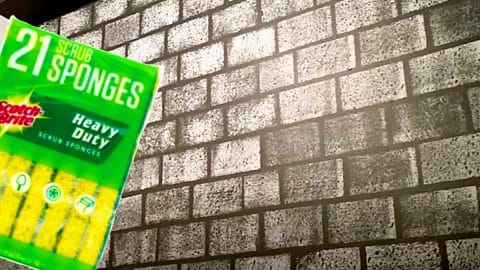 How To Paint A Faux Brick Wall Using Kitchen Sponges | DIY Joy Projects and Crafts Ideas