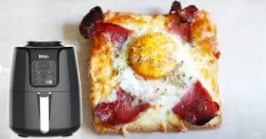 Air Fryer Cheese Egg Bacon Toast Recipe